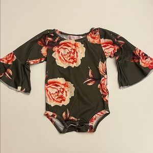 Floral Long Sleeve Baby Bodysuit